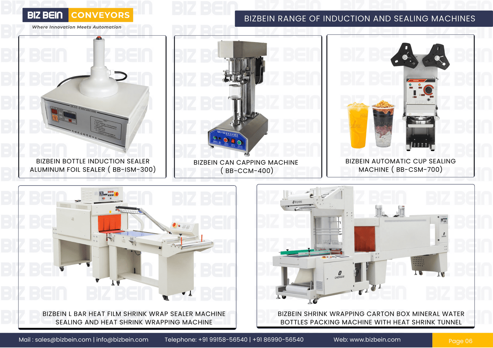 bizbein belt conveyor and packaging machinery