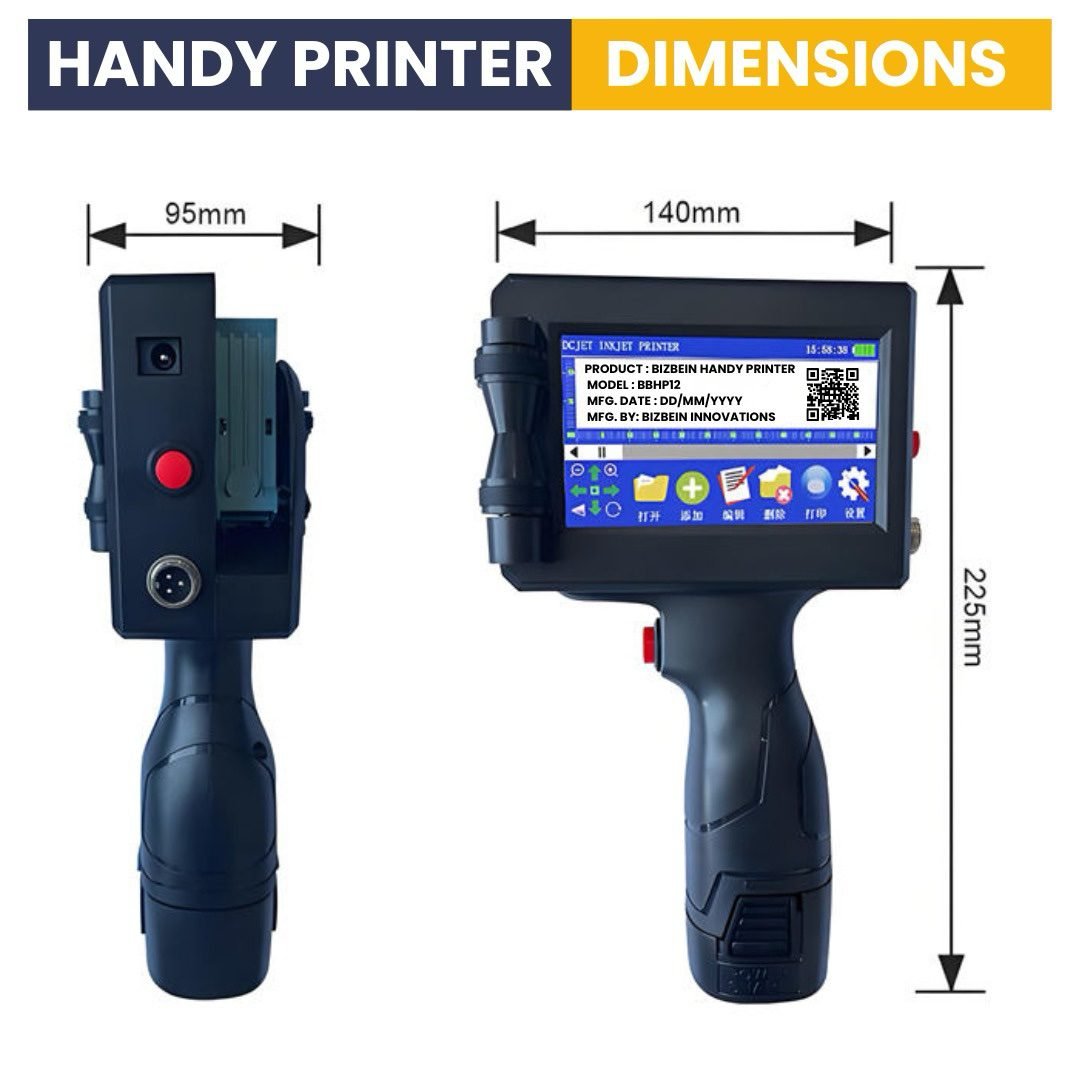 BizBein Handheld Inkjet Printer 12.7mm – Plastic Body Eco Model (BB-HPP-12-E) - Image 2